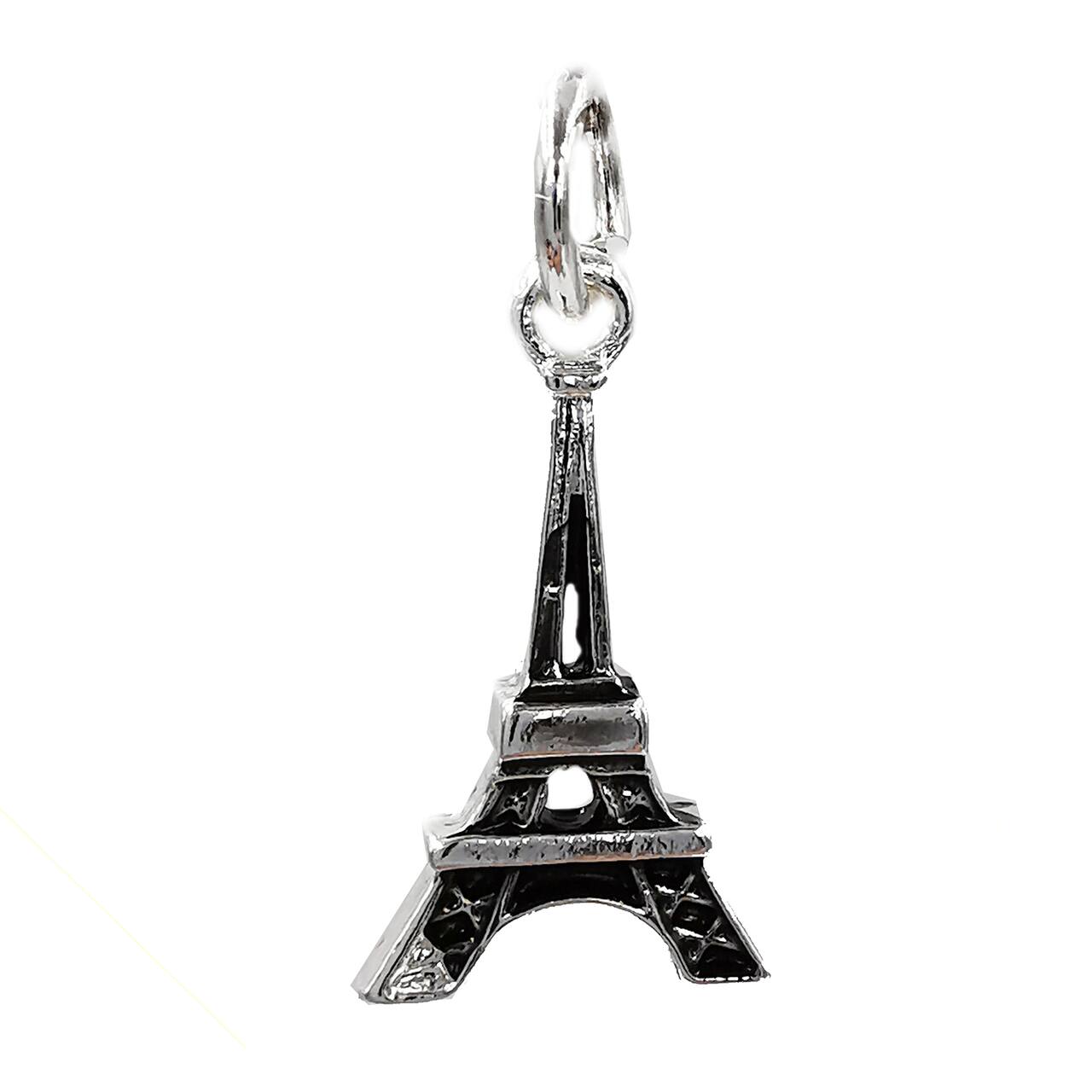 12 Pack: Charmalong™ Silver Plated Eiffel Tower Charm by Bead Landing™